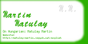 martin matulay business card